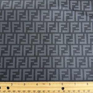 Fendi Black & Gray Monogram Vinyl For Crafting Logo   piece 12" X 12"